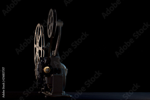 movie projector on black background