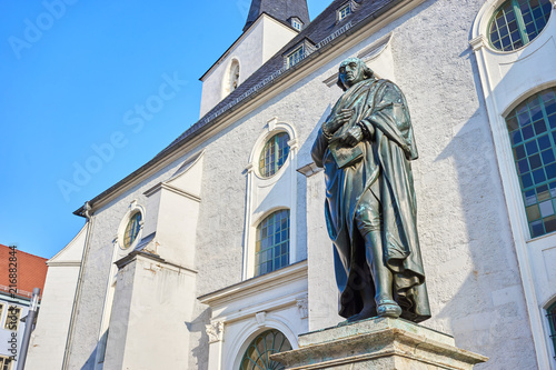 Sculpture of Herder - German philosopher, theologian and poet / The sign says in German: Johann Gottfried Herder, Born in Mohrungen 08/25/1744, Died in Weimar 12/18/1803 - By Germans of all countries