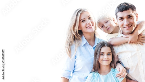 Beautiful smiling Lovely family on background