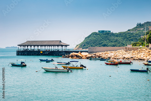 Stanley Bay sea and boat in Hong Kong