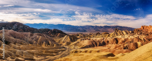 Panoramic view from the Zabriskie point in Death Valley