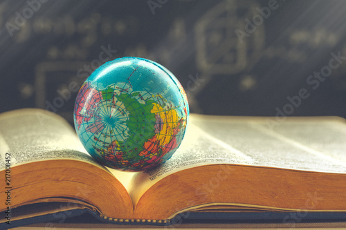 World globe on book. education school Concept