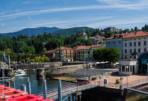 luino, Italy: passengers are about to get off the boat