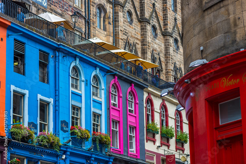 Busy Streets of Edinburgh, Scotland, UK