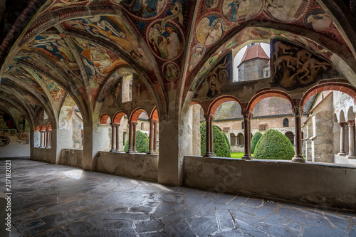 Cathedral of Brixen, South Tyrol. Frescoes in the cloister.