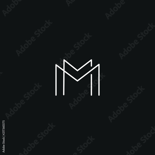 Modern unique elegant MM black and white color initial based letter icon logo