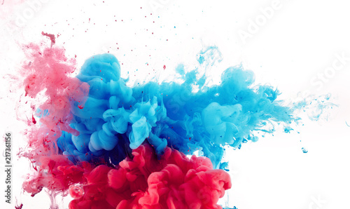 mix of red and blue ink splashes
