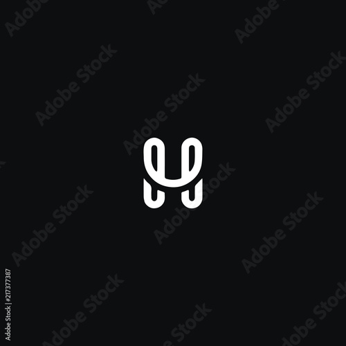 Creative unique modern HH or H black and white color initial based icon logo.