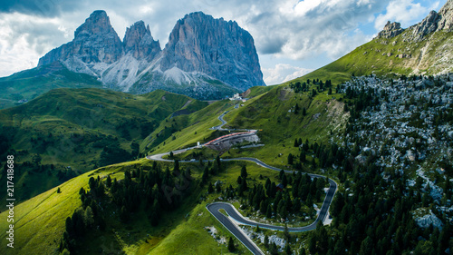 beautiful aerial photographs form the mountains of the Dolomites