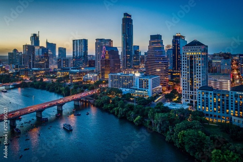 Austin, Texas Skyline At Sunset 