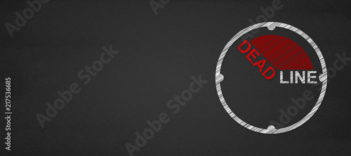Deadline concept. Clock with words deadline on its face
