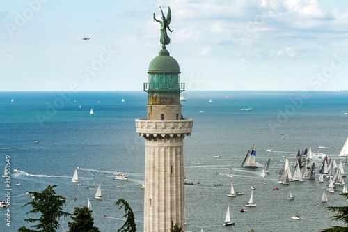 Trieste, Italy - Europe - October, 8th, 2017 - More than 2100 vessels are racing during the 49th "Barcolana" Regatta on the Adriatic Sea.