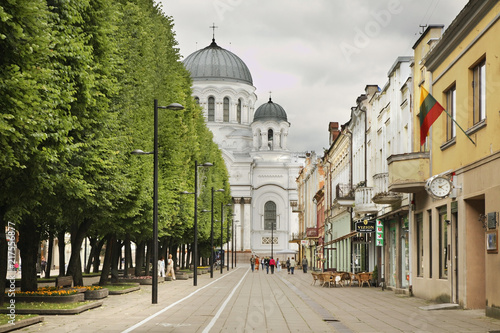 Liberty boulevard - Laisves aleja in Kaunas. Lithuania