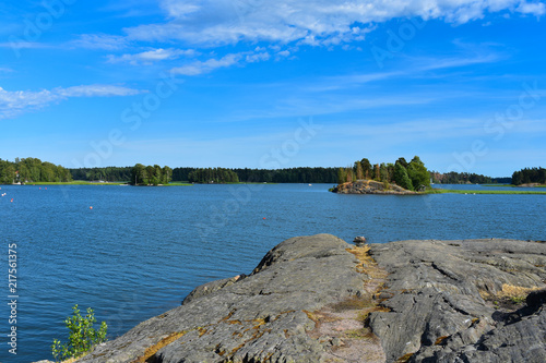 Rocky islands on the lake