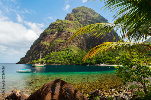 Beautiful view of Petit Piton mountain