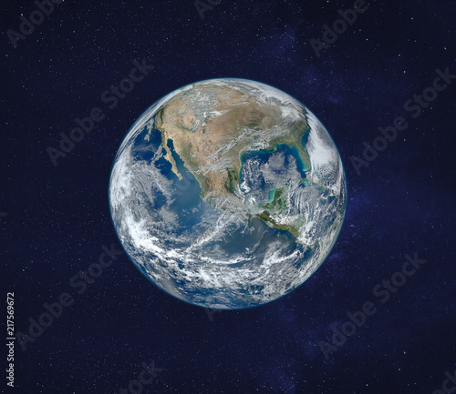 view of planet Earth from space, original image furnished by NASA