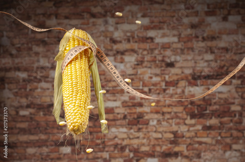 kolba kukurydzy pomiar centymetrem krawieckim