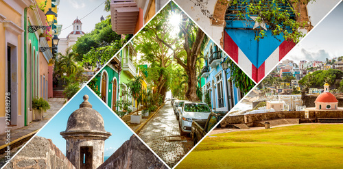 Collage of Old San Juan in Puerto Rico