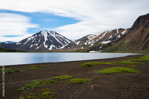 Amazing view of mountains in Landmannalaugar, The highlands, Iceland, in summer