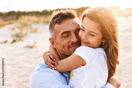 Dekighted father spending fun time with his little daughter