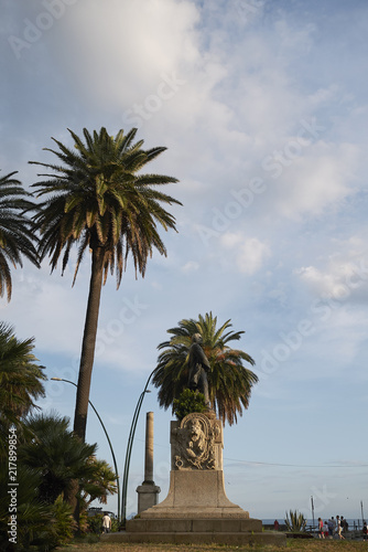 Naples, Italy - July 23, 2018 : Giovanni Nicotera statue in Piazza Vittoria