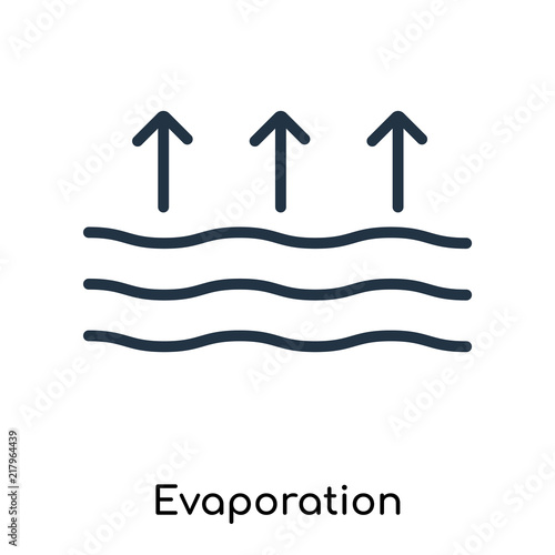 evaporation icons isolated on white background. Modern and editable evaporation icon. Simple icon vector illustration.
