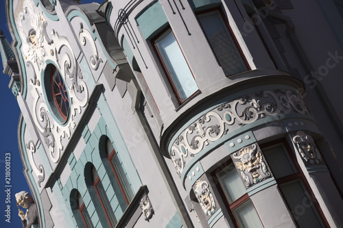 Charming art-deco facades in Tallinn, Estonia
