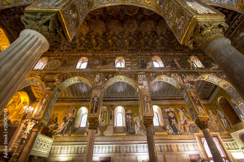 Interior of the Palatine Chapel, Palermo, Italy