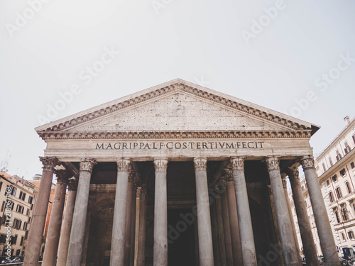 Pantheon basilica in centre of Rome, Italy. It's a former Roman temple, now a church