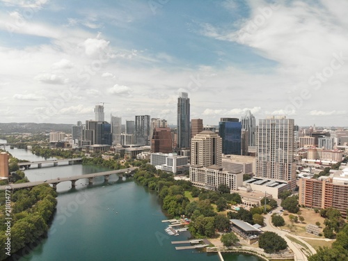 Beautiful Summer day above the Colorado River in Austin, Texas