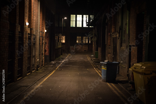 Dark alley at night