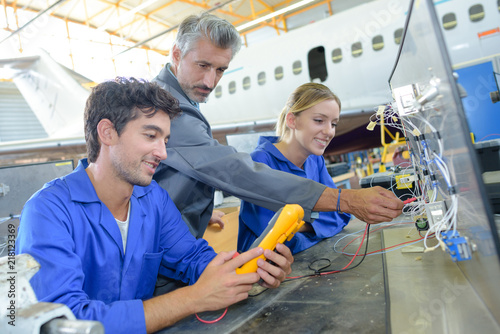 examining an aircraft