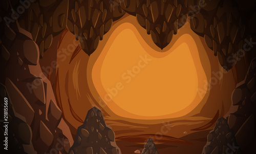 A underground cave scene