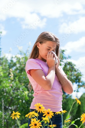 Portrait of a Young Girl Allergic to Pollen