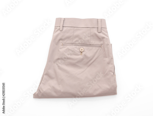 beige short pants isolated on white background