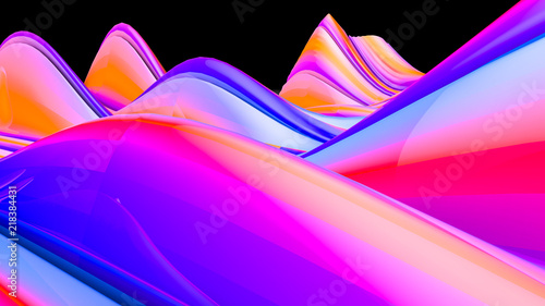 glass multicolored background. abstract illustration. 3d RENDERING