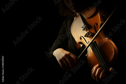 Violin player. Violinist hands playing violin