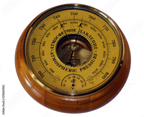 Barometer aneroid isolated on white background