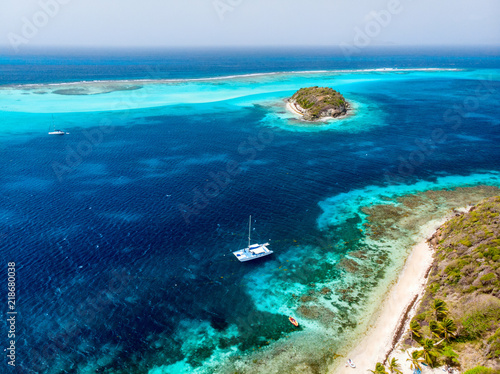 Top view of Tobago cays