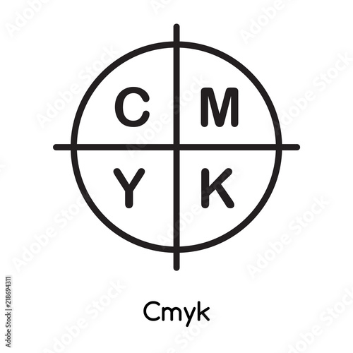 Cmyk icon vector isolated on white background, Cmyk sign , line or linear design elements in outline style