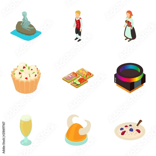 Hollander icons set. Isometric set of 9 hollander vector icons for web isolated on white background