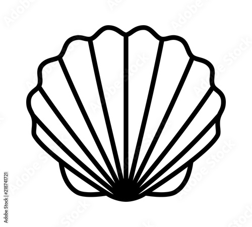 Seashell shell / shellfish or seafood line art icon for wildlife apps and websites