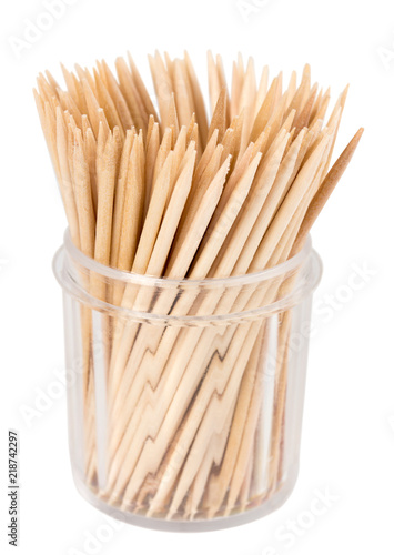 Toothpicks on white background