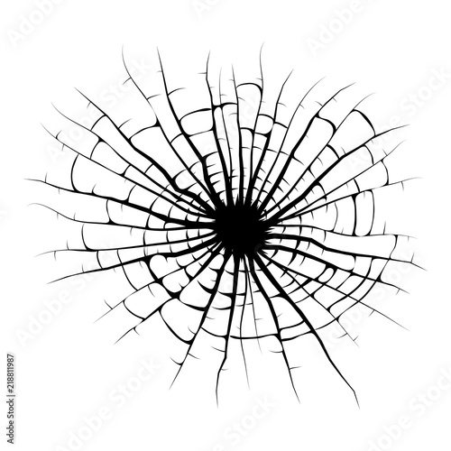 broken window, cracks hole vector design isolated on white background