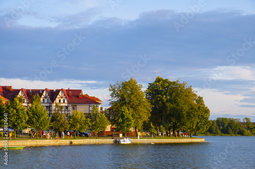 Elk, Poland - Panoramic view of the town of Elk at the Elckie lake