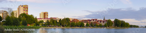 Elk, Poland - Panoramic view of the town of Elk at the Elckie lake
