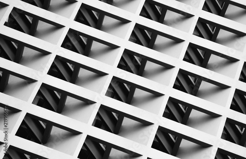 Architectural of window building modren style - pattern black and white