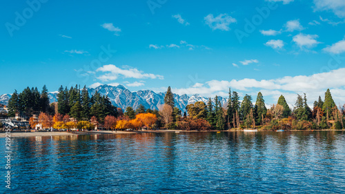 Queenstown and the Remarkables on sunrise, South Island New Zealand