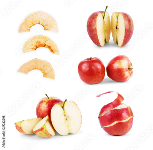 apples on white background set
