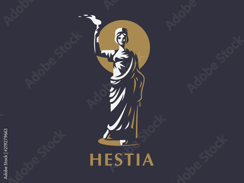 Goddess Hestia or Vesta with a torch 